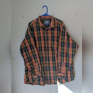 Woolrich Men's Flannel Plaid Shirt - Harvest, Orange,Green, Pink XXL